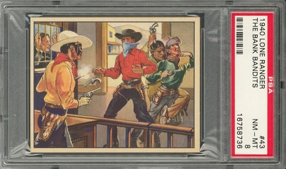1940 R83 Gum, Inc. "Lone Ranger" #43 "The Bank Bandits" – PSA NM-MT 8